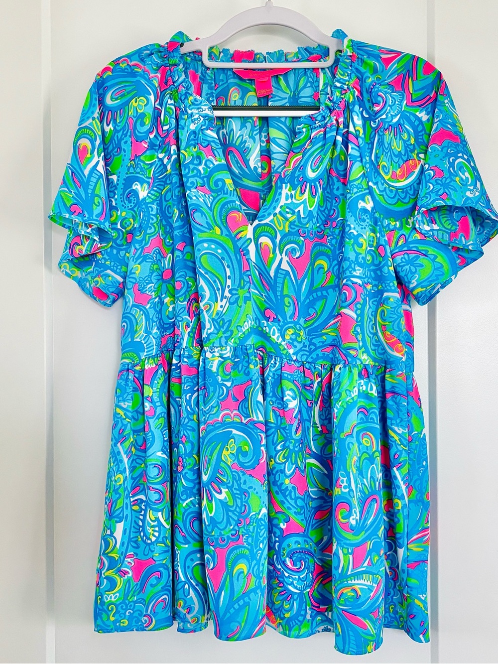 Lilly Pulitzer Blue Blouse Paisely Inspired Design